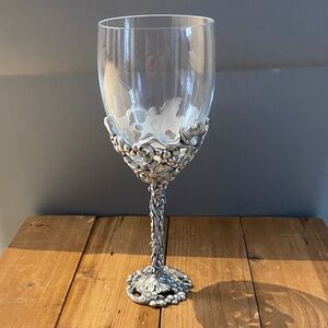 1997 Seagull Pewter Goblet Wine Glass 8.5” Tall